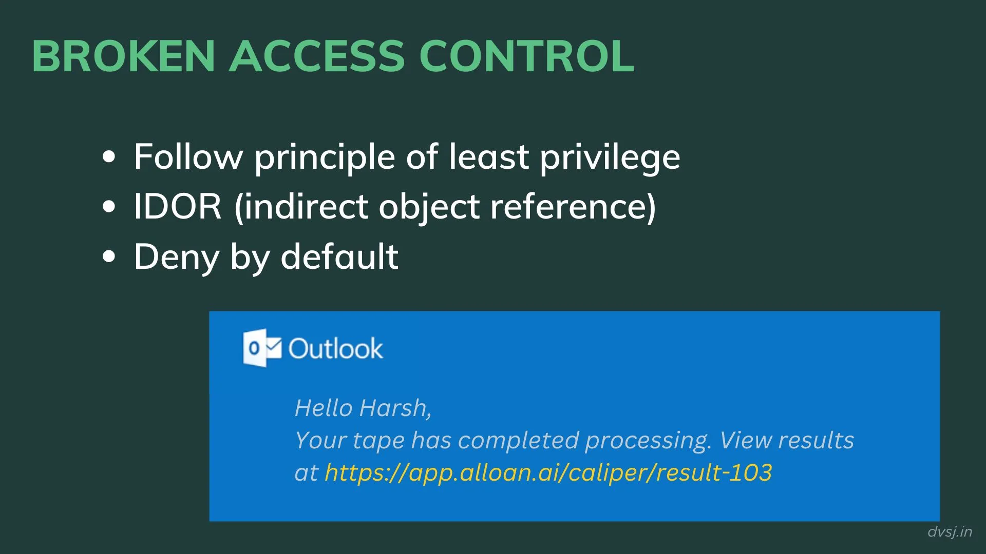 remind everyone that the access they have is NOT an indicator of how important they are!
That's an easily avoidable way to decrease severity of attacks.

Using guessable IDs like in the image (result-103) is IDOR; attackers will try 104, 105 and so on