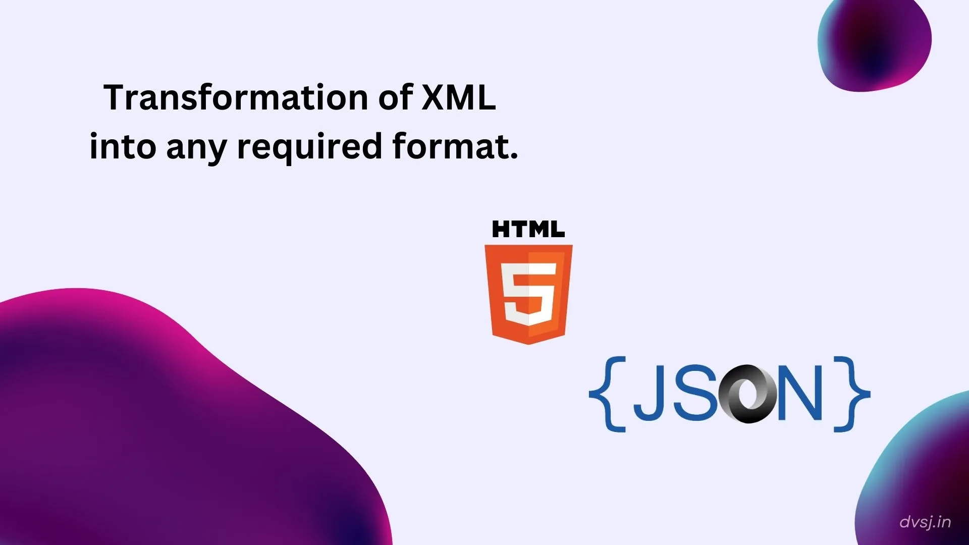 xslt is capable of transforming XML into any other format, not only HTML - it can even transform it into JSON!