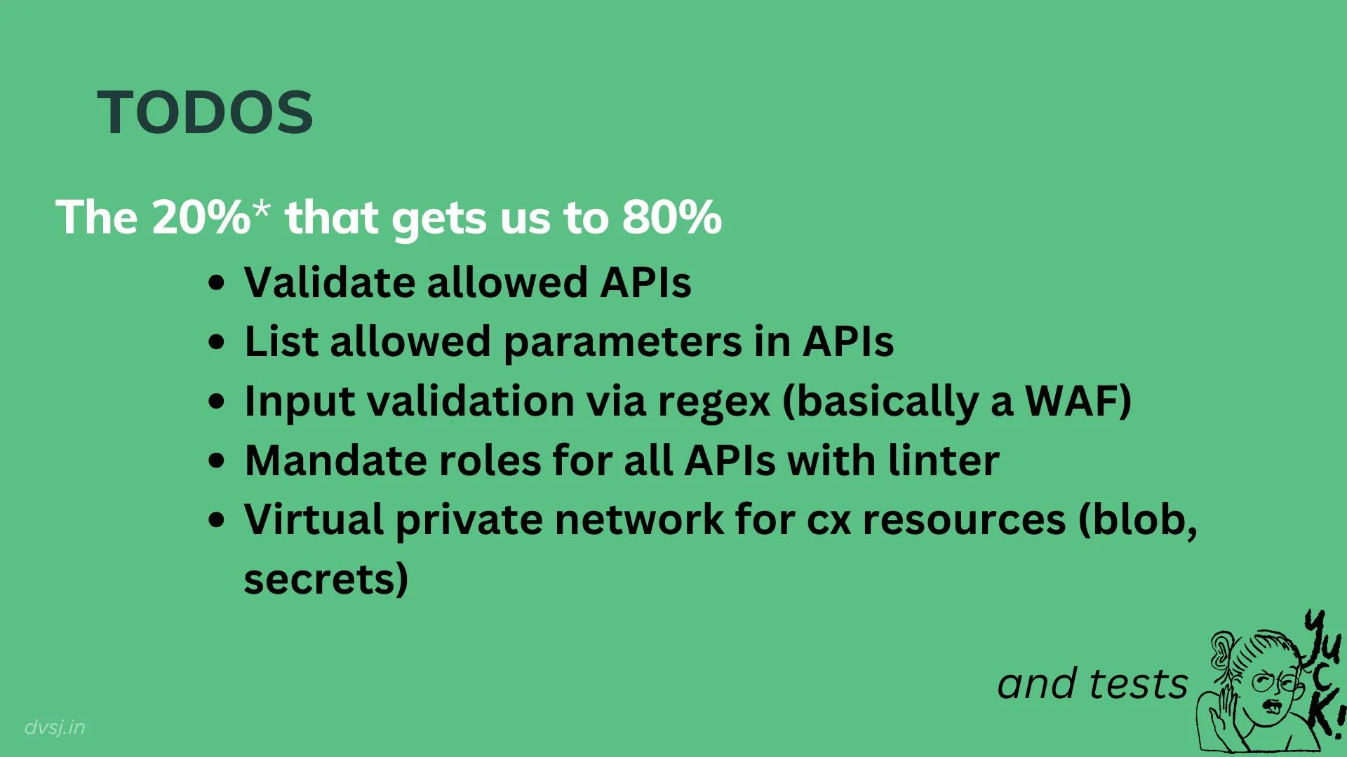 immediate things to do to get to 80% security