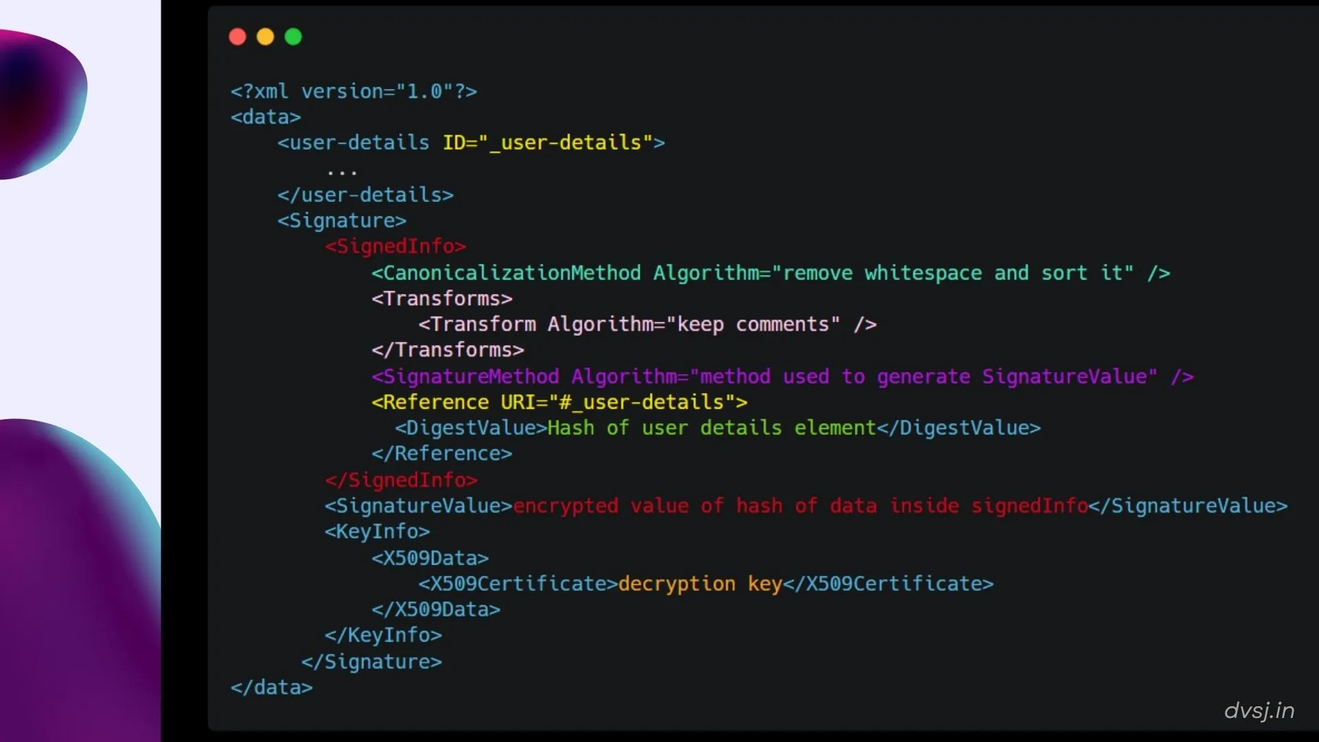 So we specify any transformations to be done before hashing it as well, like removing comments