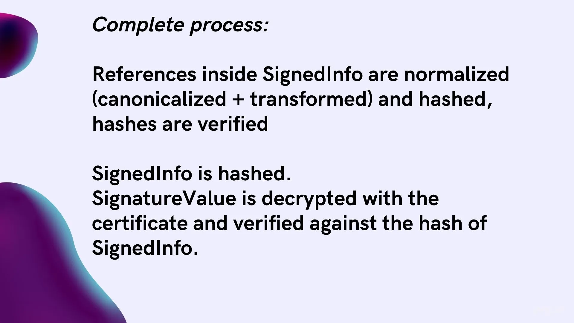 A summary of the full process