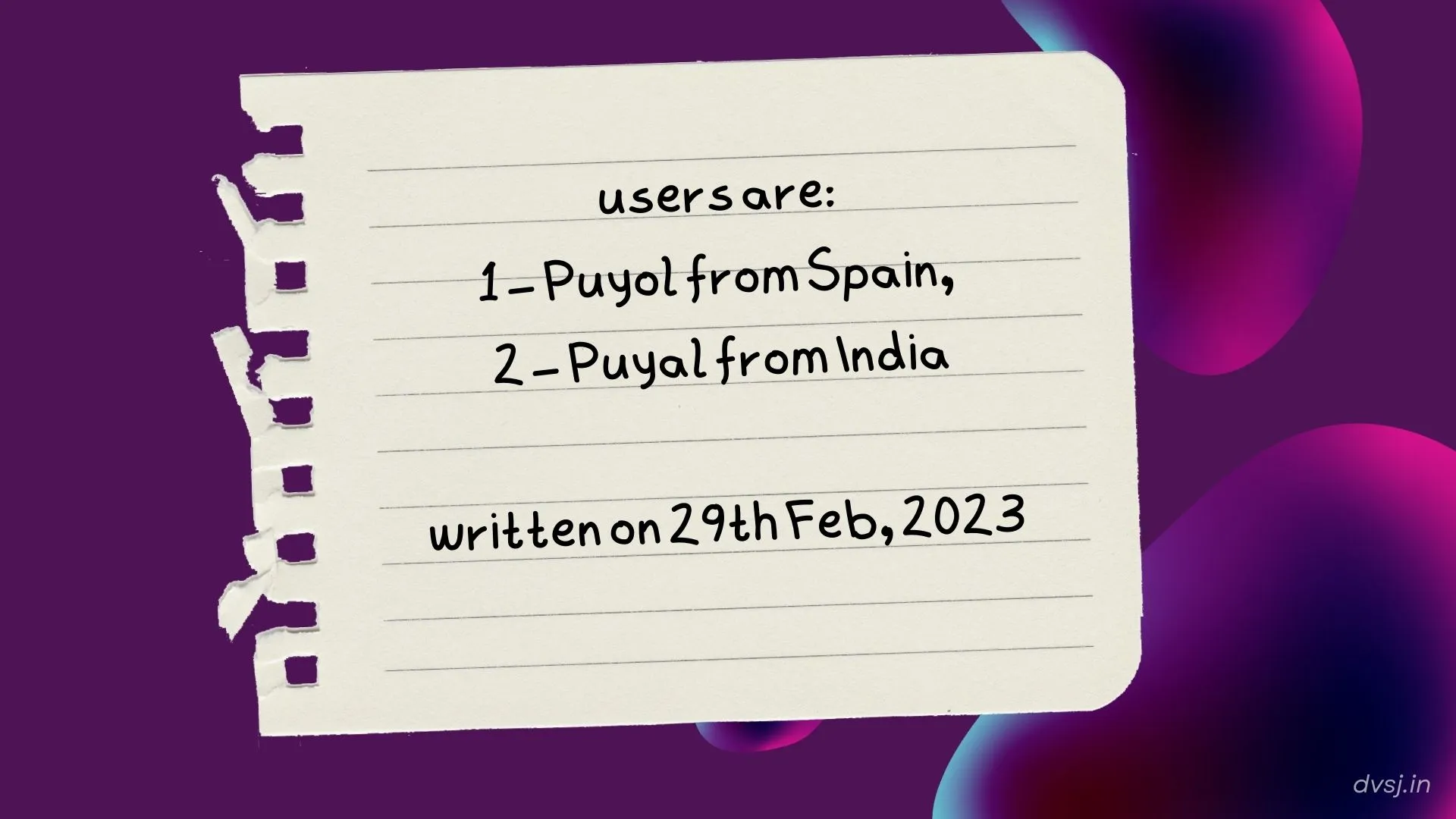 if you had to write the data down, how would you write it?