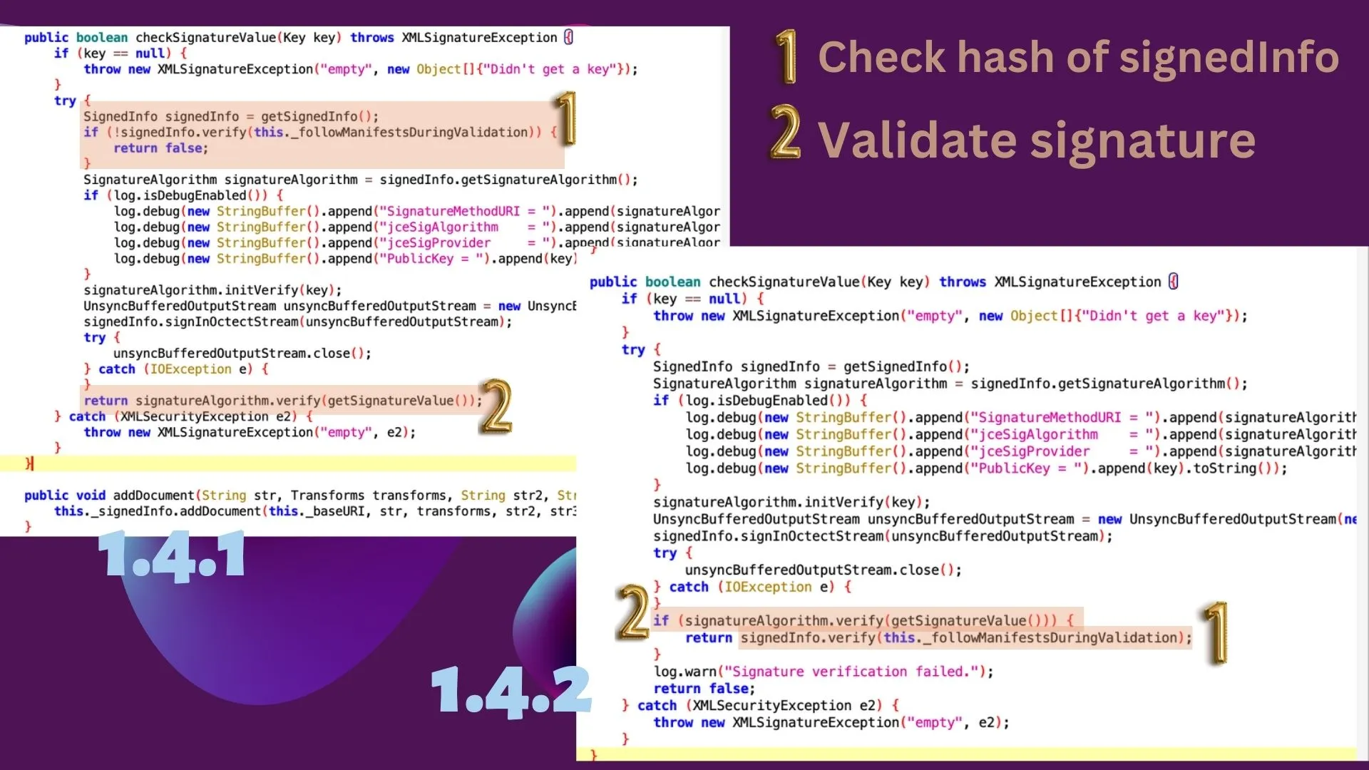 the obvious fix' code (this is from the library Zoho used, not Zoho's code itself). Actual code changes from that library