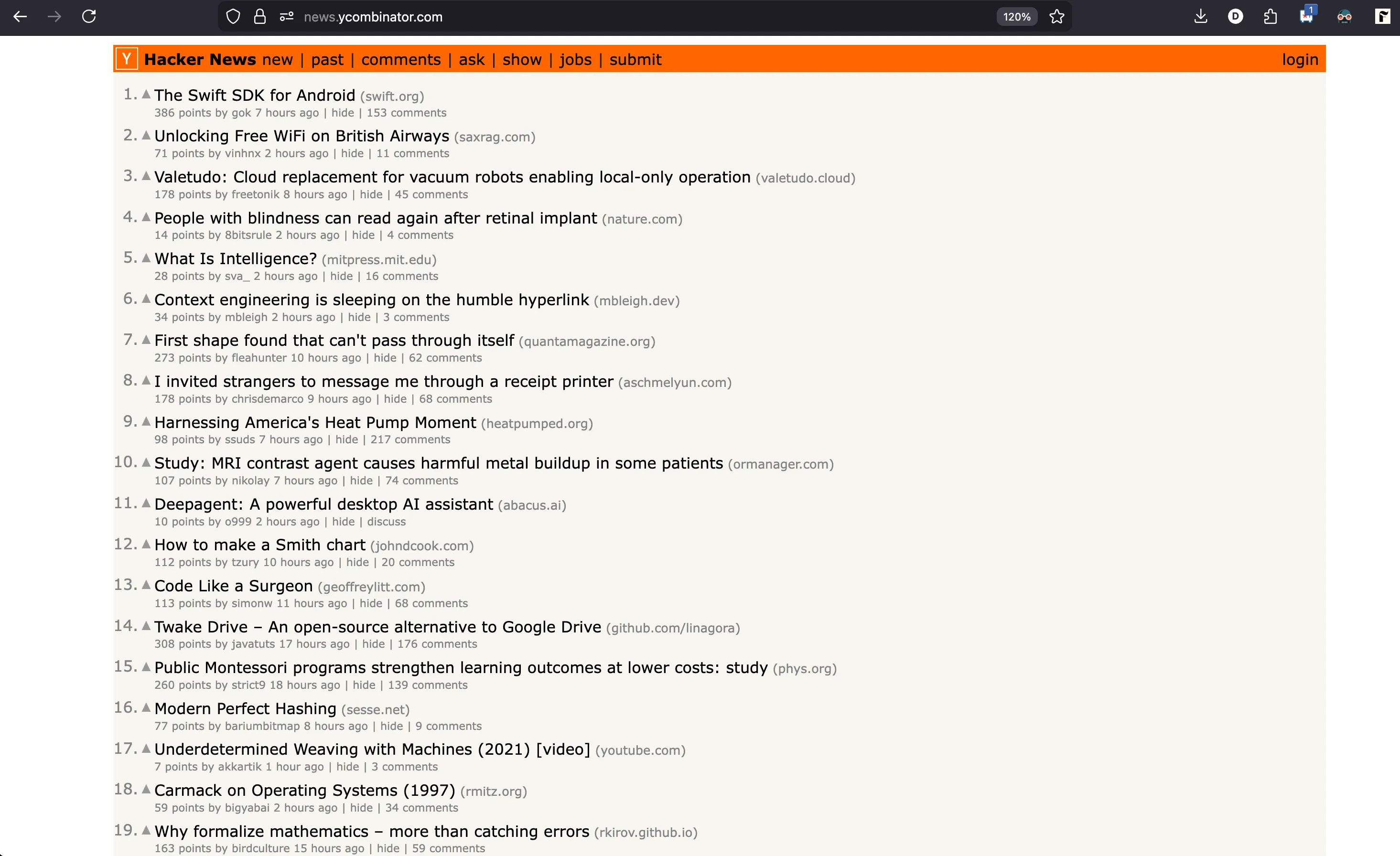 The HackerNews website. Who in their right mind would come back to this everyday?
