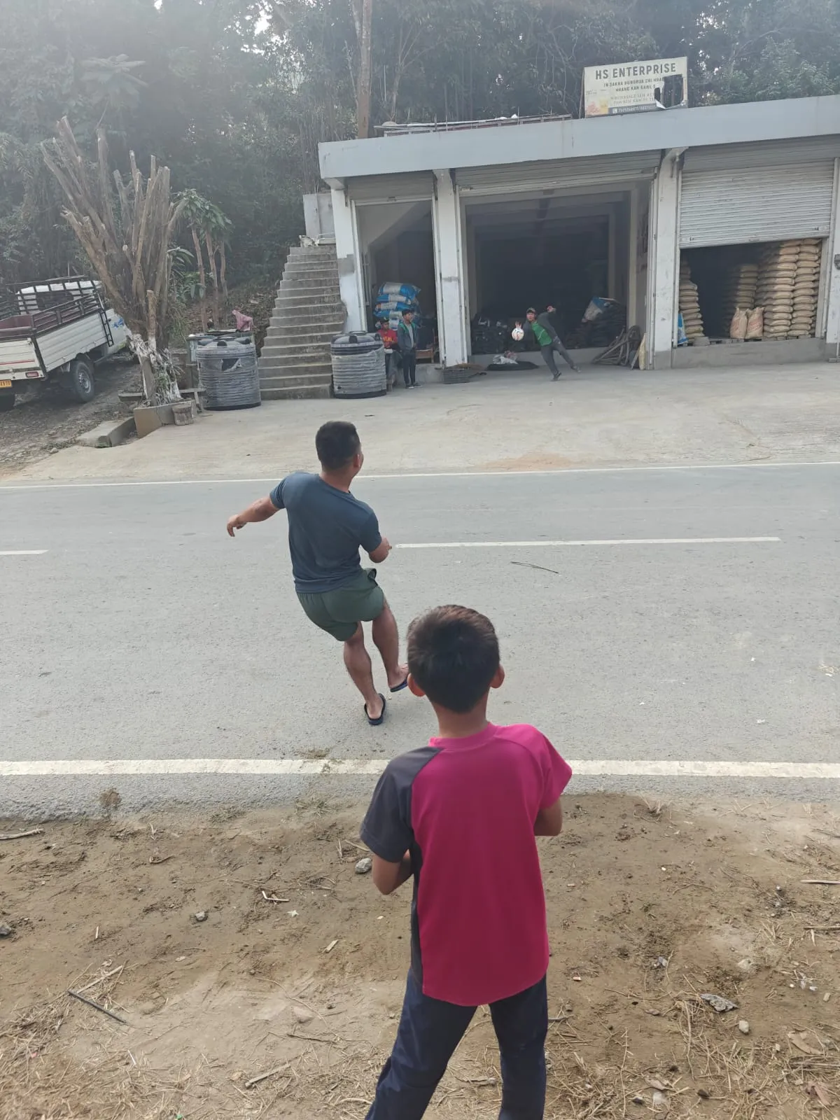football is everywhere, including on the highway. What could go wrong?